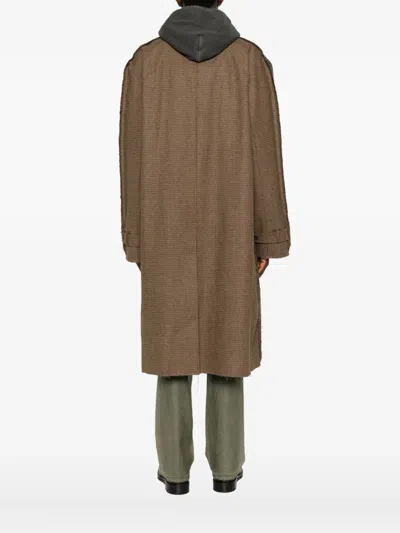 Martine Rose Check-pattern Coat In Brown