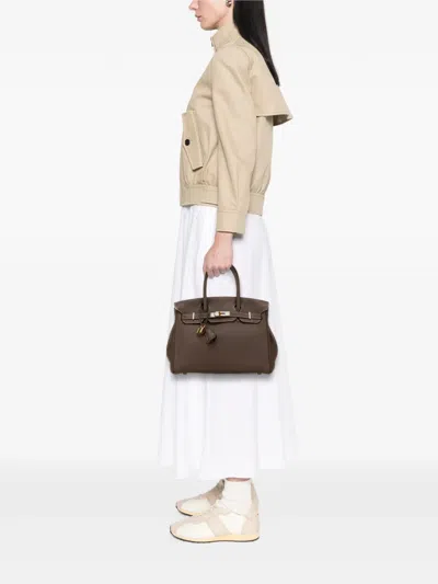 Pre-owned Hermes 2015 Togo Birkin Retourne 30 Handbag In Brown