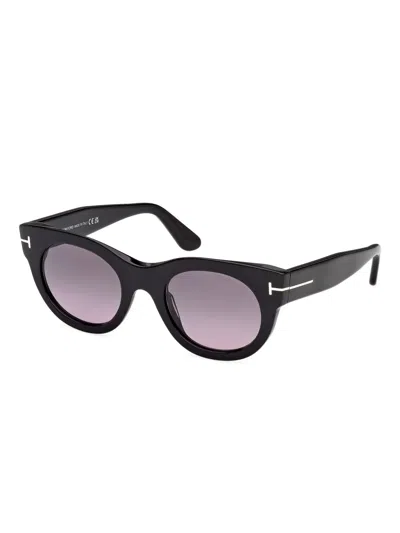 Tom Ford Round-frame Sunglasses In Black