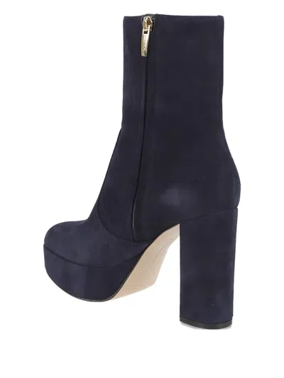Gianvito Rossi Stylish Block Heel Ankle Boot Design In Blue