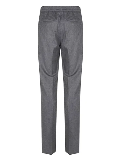 Lardini Stretch Combed Flannel Trousers In Gray
