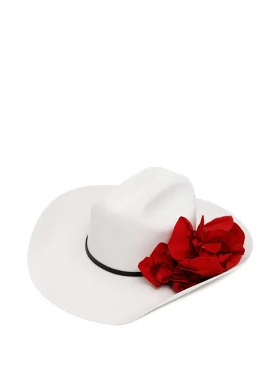 Willy Chavarria Off-white Flower Hat In White
