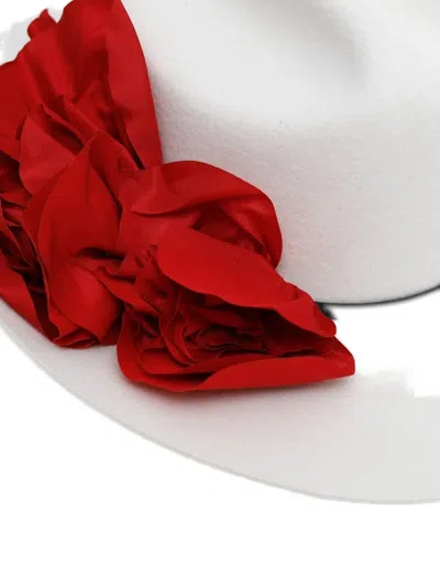 Willy Chavarria Off-white Flower Hat In White