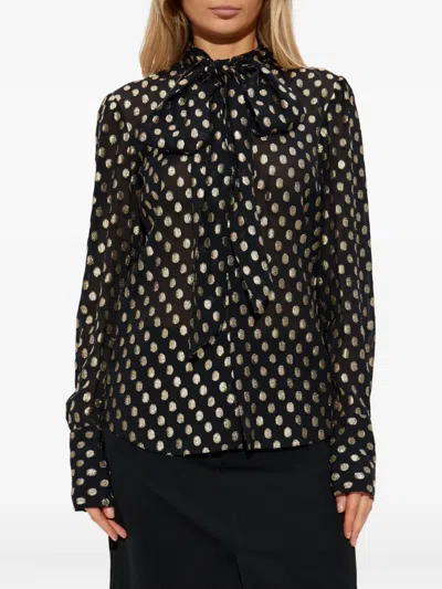 Dsquared2 Polka-dot Tie Shirt In Black