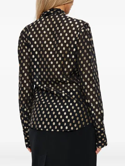 Dsquared2 Polka-dot Tie Shirt In Black