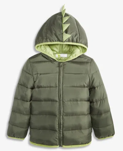 Epic Threads Boys Toddler 2t-4t Dino Puffer Hooded Jacket, Macy's Exclusive In Green