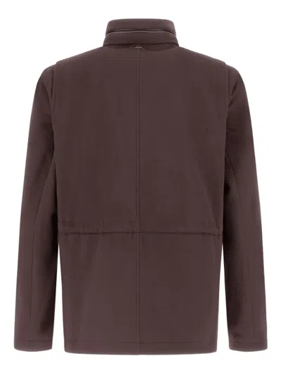 Herno Flap-pocket Jacket In Brown