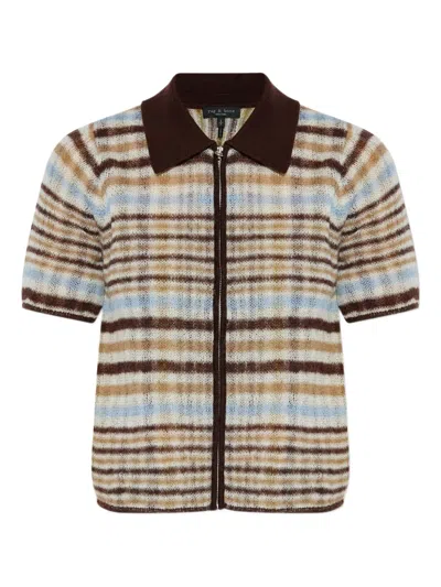Rag & Bone Womens Ivrmt Leva Striped Wool-blend Top In Multi