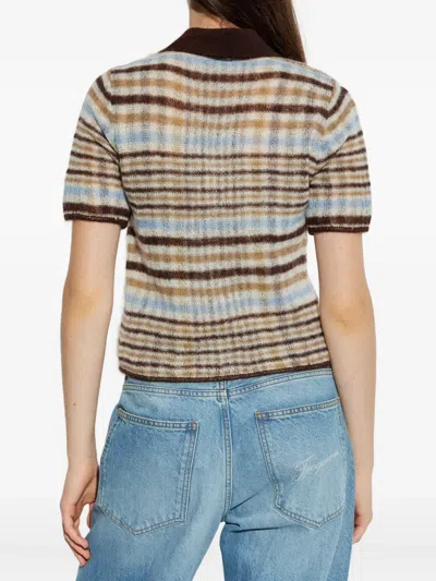 Rag & Bone Womens Ivrmt Leva Striped Wool-blend Top In Multi