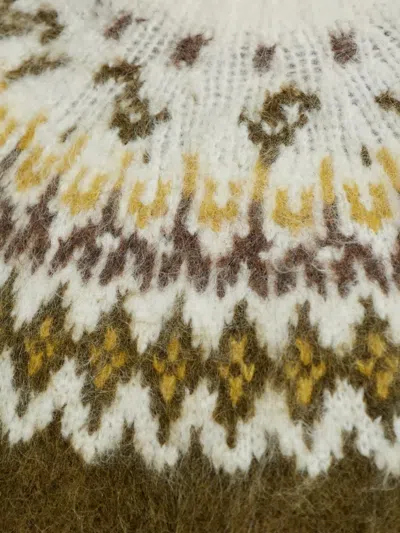 Rag & Bone Beth Oversize Fair Isle Alpaca Blend Turtleneck Sweater In White