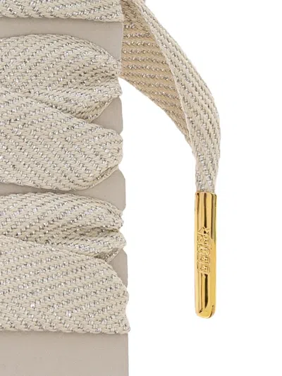 Golden Goose Pearl-embellished Shoelaces In Nude