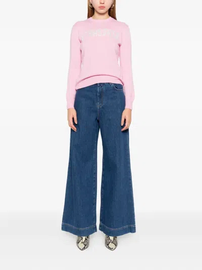 Mc2 Saint Barth Crew Neck Sweater In Pink