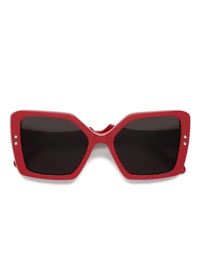 Marni Eyewear Nimrela Rectangle-frame Sunglasses In Red