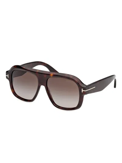 Tom Ford Eyewear Pilot Frame Sunglasses In Brown
