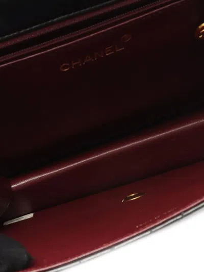 Pre-owned Chanel 1997-1999 Cc Quilted Lambskin Single Flap Crossbody Bag In Black