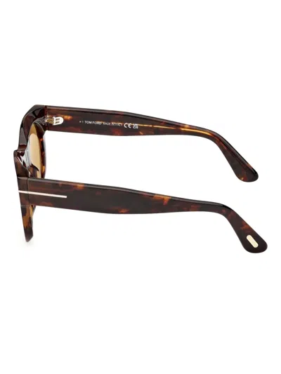 Tom Ford Round-frame Sunglasses In Brown