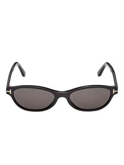 Tom Ford Eyewear Oval Frame Sunglasses In Black