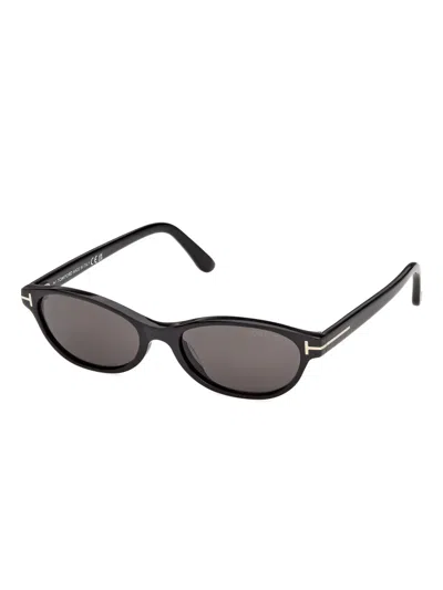 Tom Ford Eyewear Oval Frame Sunglasses In Black