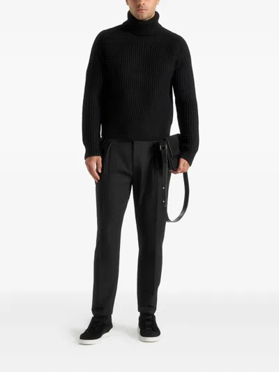 Manière De Voir Rudy Roll-neck Sweater In Black