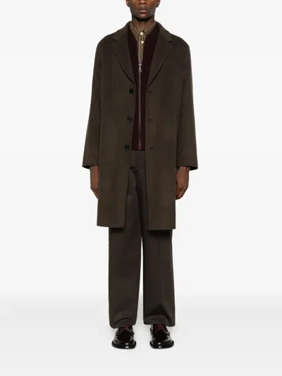 Amaranto Buttoned Single-breasted Coat In Brown