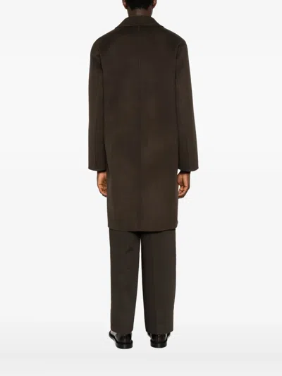 Amaranto Buttoned Single-breasted Coat In Brown