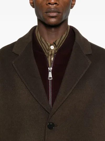 Amaranto Buttoned Single-breasted Coat In Brown