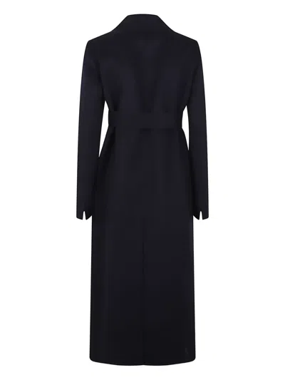 Stella Mccartney Wrap Coat With Belted Waist And Long Sleeves In Blue