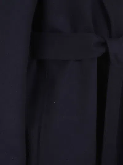 Stella Mccartney Wrap Coat With Belted Waist And Long Sleeves In Blue