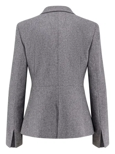 Hugo Boss Tailored Jacket Featuring Structured Shoulders In Gray