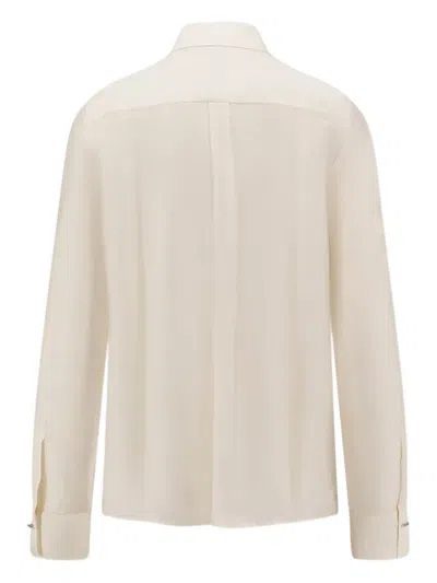 Hugo Boss Boss Ivory Silk Boss Shirt In Neutral