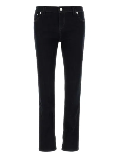 Gimaguas Five-pocket Stretch Denim High-waisted Trousers In Blue