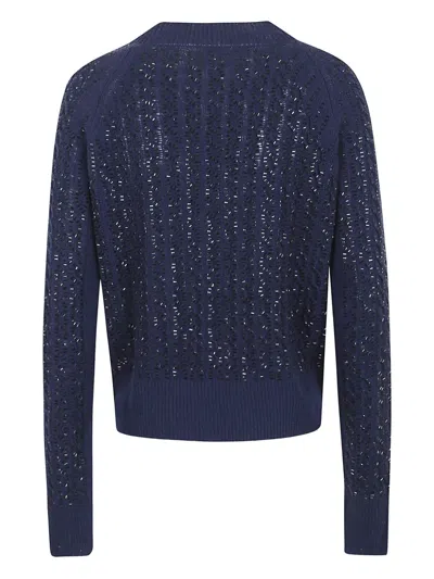 Ermanno Scervino Baguette Studded Sweater Sweaters And Cardigans Blue In Blue