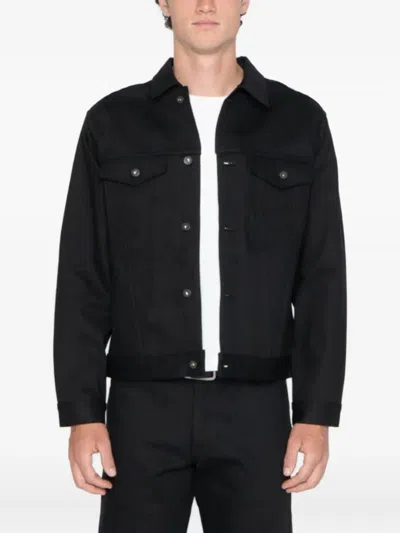 Naked And Famous Buttoned Denim Jacket In Black