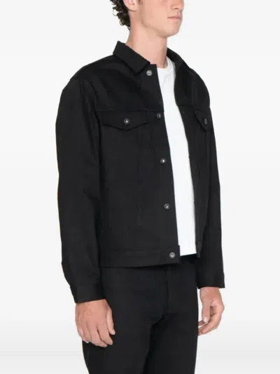 Naked And Famous Buttoned Denim Jacket In Black