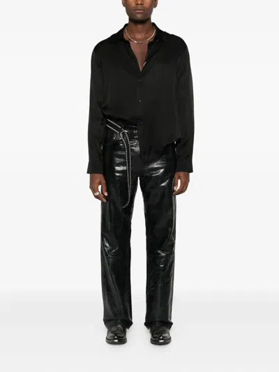 Won Hundred Genoa Leather Pants In Black