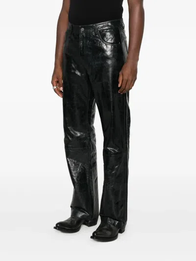 Won Hundred Genoa Leather Pants In Black