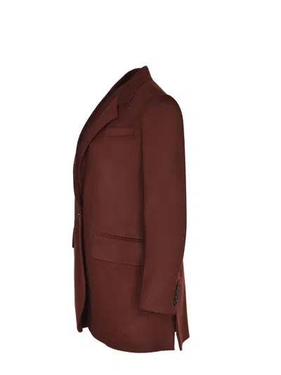 Max Mara Camelwool Single-breasted Jacket In Burgundy