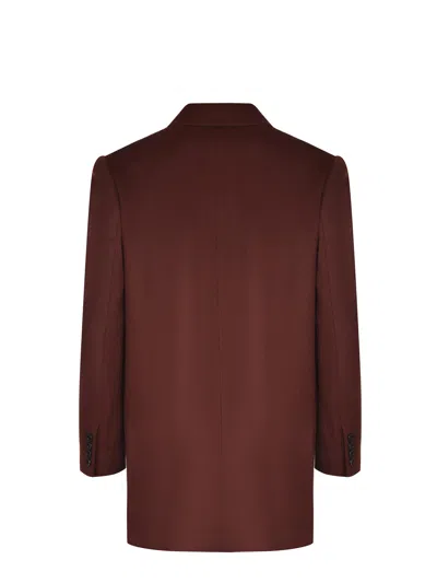 Max Mara Camelwool Single-breasted Jacket In Burgundy