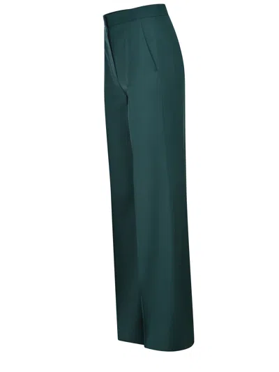 Max Mara High Waist Wide-leg Trousers With Belt Loops In Green