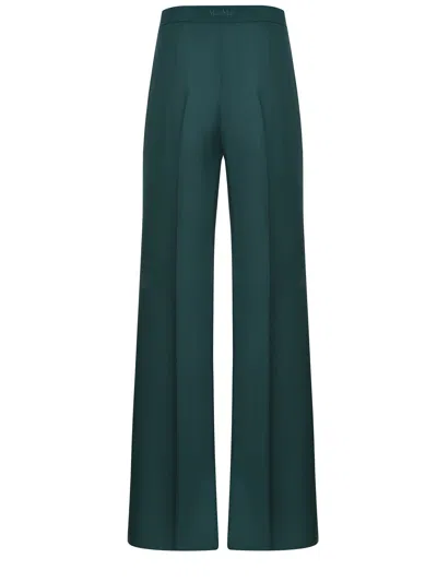 Max Mara High Waist Wide-leg Trousers With Belt Loops In Green