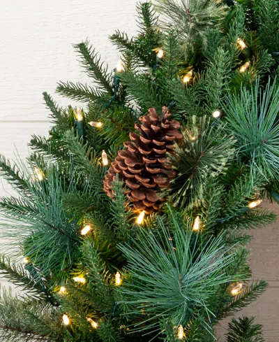 Balsam Hill 34" Mixed Pre-lit Wreath In Green