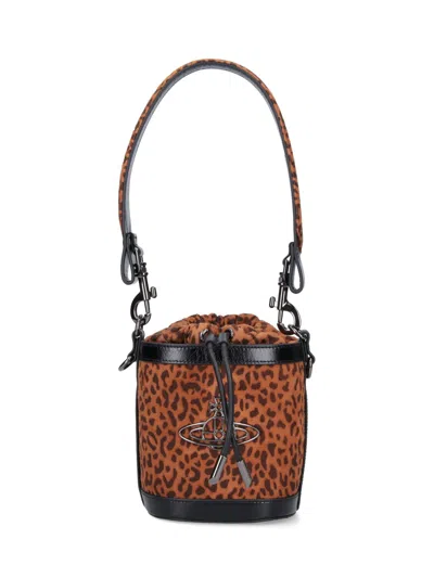 Vivienne Westwood "daisy" Bucket Bag In Brown