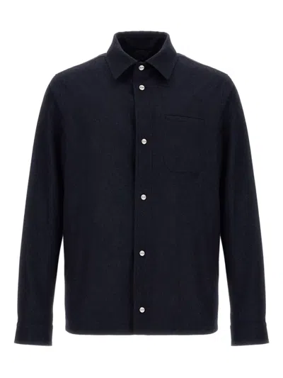Herno Button-fastening Patch-pocket Shirt Jacket In Blue