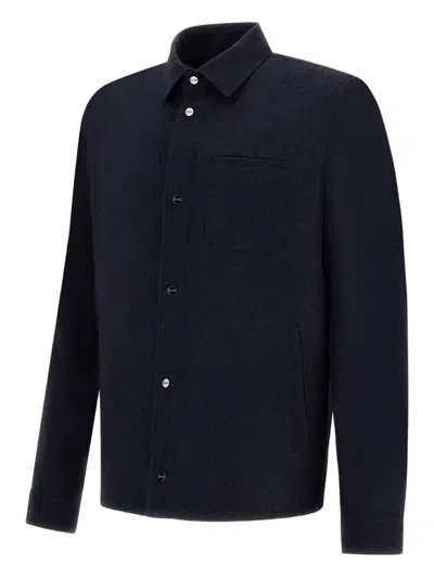 Herno Button-fastening Patch-pocket Shirt Jacket In Blue
