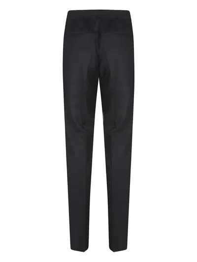 Lardini Tailored Black Pants With Drawstring Waistband In Black