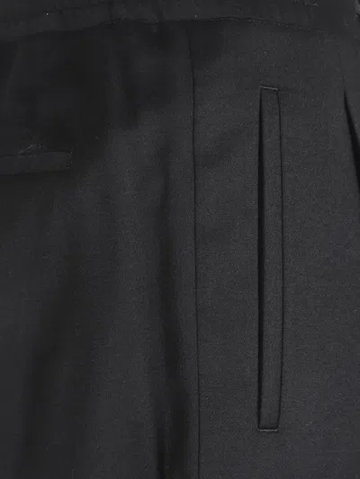 Lardini Tailored Black Pants With Drawstring Waistband In Black