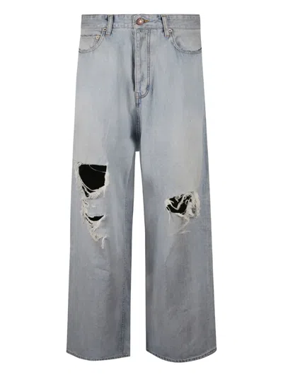 Balenciaga Women Baggy Trousers In Blue