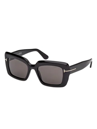 Tom Ford Eyewear Rectangular Frame Sunglasses In Black