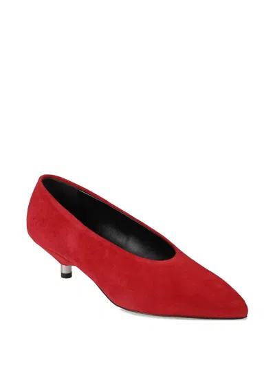 Isabel Marant Ebisa Pointed Toe Suede Finish Pumps In Red