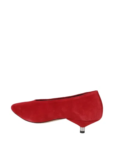 Isabel Marant Ebisa Pointed Toe Suede Finish Pumps In Red
